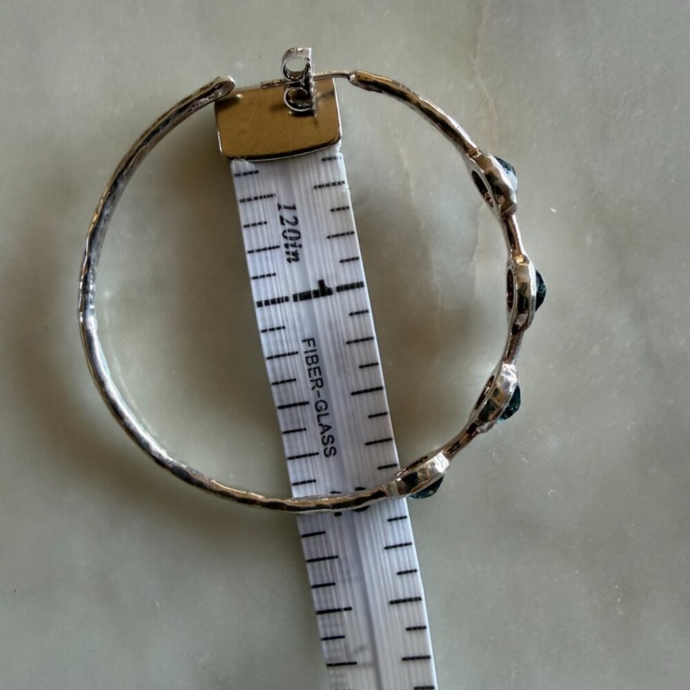 Ippolita Sterling Topaz Silver Large Hammered Hoop - Picture 9 of 12
